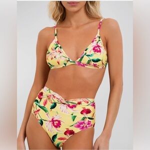 PatBO Laelia bikini set in canary yellow floral XS